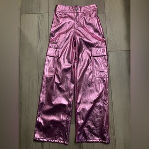 Metallic Pink Cargo Pants